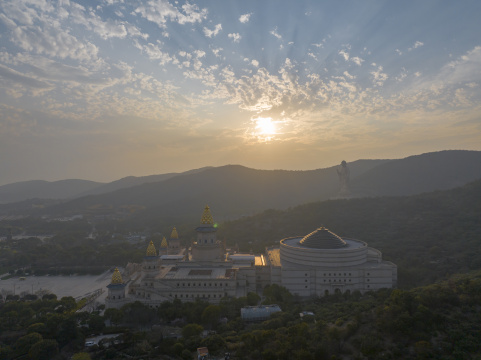 无锡灵山胜境灵山大佛佛光普照航拍