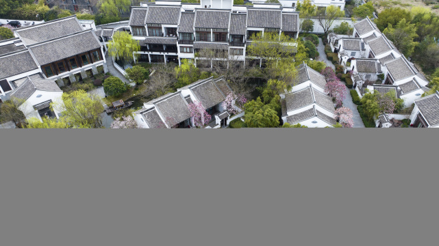 杭州悦榕庄春天江南古风徽派建筑
