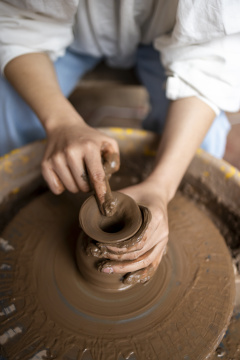 土陶制作特写