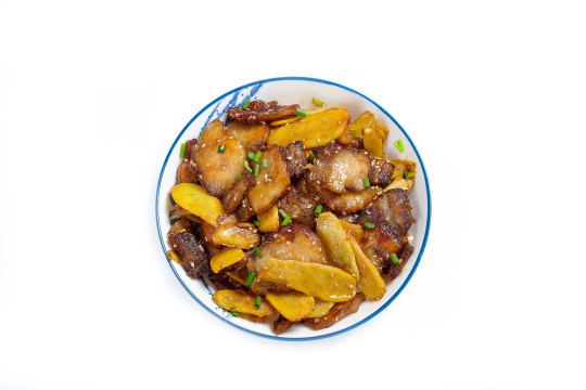 生姜干煸五花肉