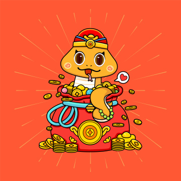 蛇年福袋插画元素