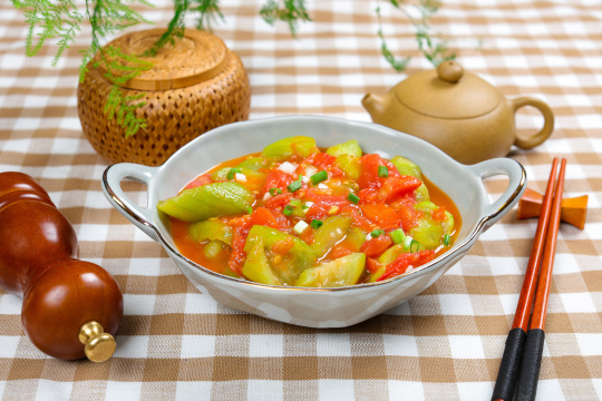 西红柿炒丝瓜
