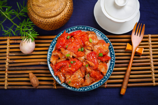 番茄炒里脊肉片