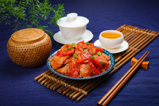 番茄炒里脊肉片