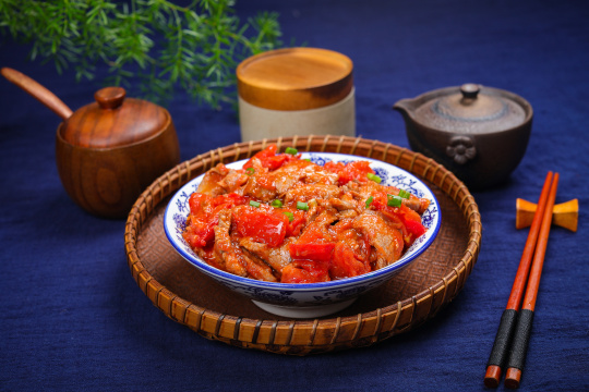 番茄炒里脊肉片