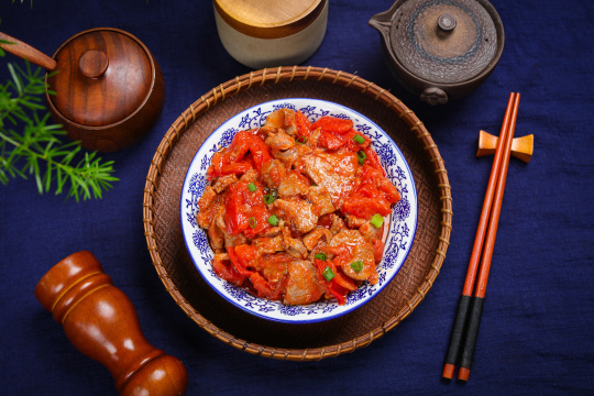 番茄炒里脊肉片