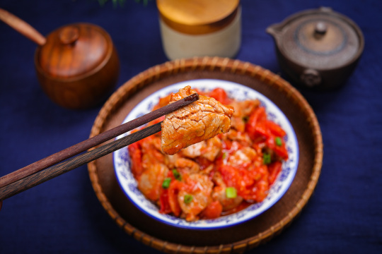 番茄炒里脊肉片