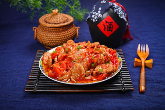 番茄炒里脊肉片