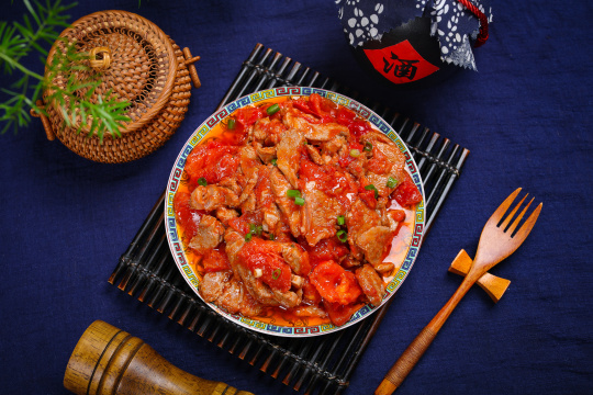 番茄炒里脊肉片