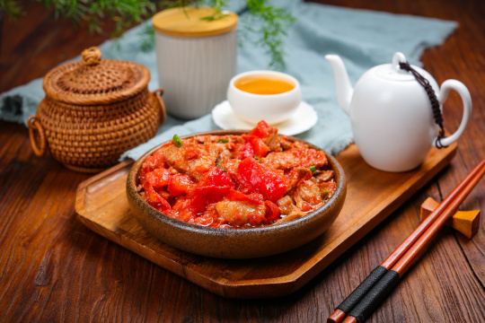 番茄炒里脊肉片