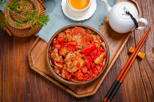 番茄炒里脊肉片