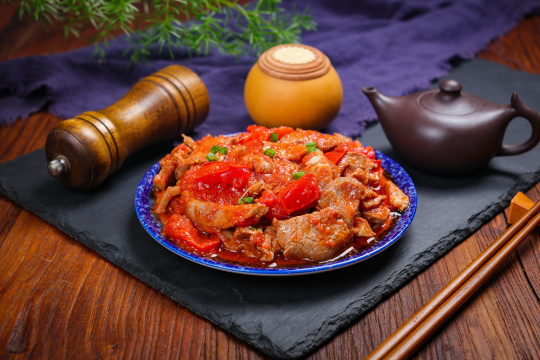 番茄炒里脊肉片