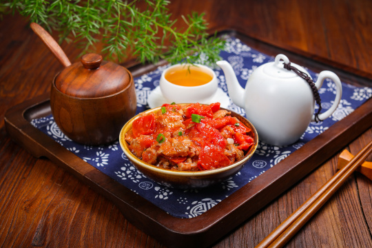 番茄炒里脊肉片