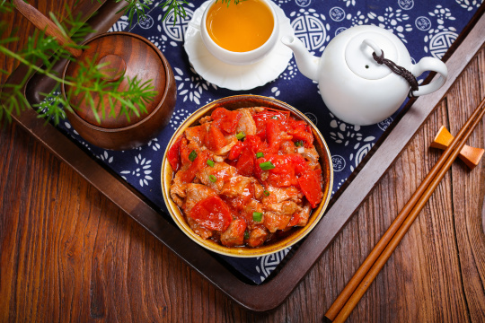 番茄炒里脊肉片