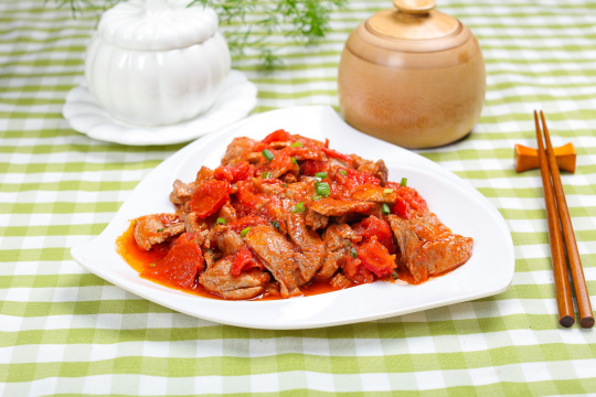 番茄炒里脊肉片