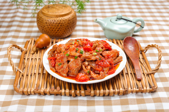 番茄炒里脊肉片