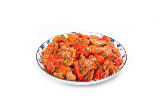 番茄炒里脊肉片