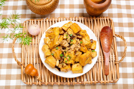 香菇肉沫炒豆腐