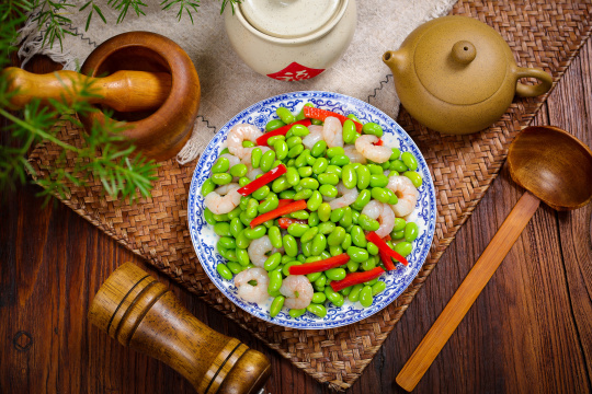 毛豆炒虾仁