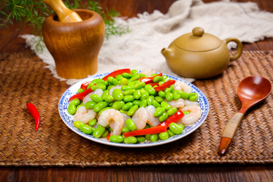 毛豆炒虾仁
