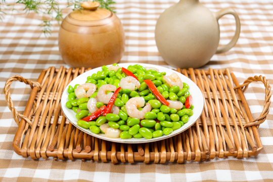 毛豆炒虾仁