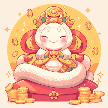 蛇年卡通吉祥物插画