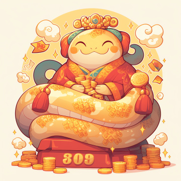 蛇年卡通吉祥物插画