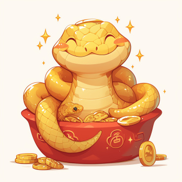 蛇年卡通吉祥物插画