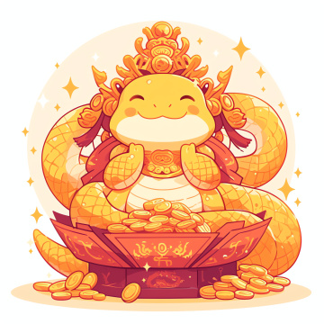 蛇年卡通吉祥物插画