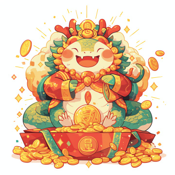 蛇年卡通吉祥物插画