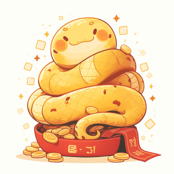 蛇年卡通吉祥物插画