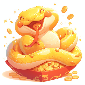 蛇年卡通吉祥物插画