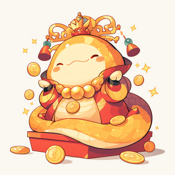 蛇年卡通吉祥物插画