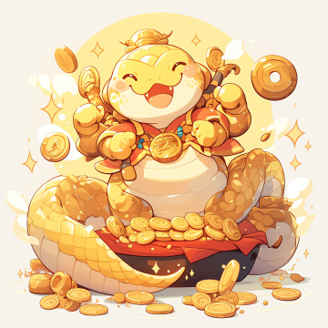 蛇年卡通吉祥物插画