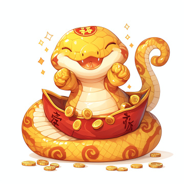 蛇年卡通吉祥物插画