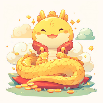 蛇年卡通吉祥物插画