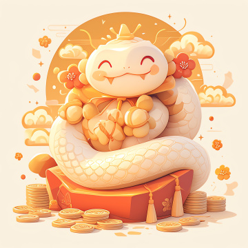 蛇年卡通吉祥物插画