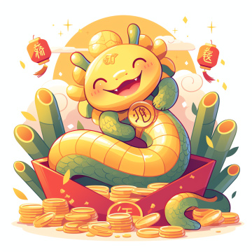 蛇年卡通吉祥物插画