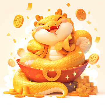 蛇年卡通吉祥物插画