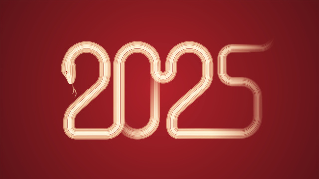 蛇年新年2025插画