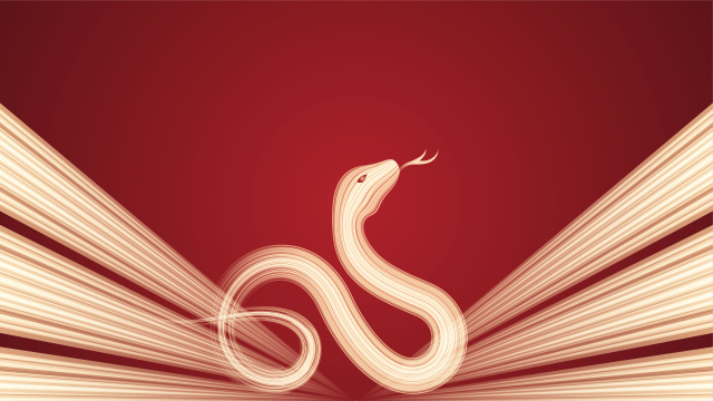 蛇年新年2025插画