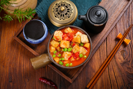 茄汁豌豆炒豆腐