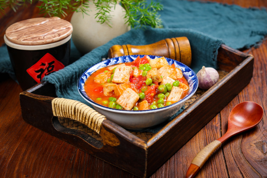 茄汁豌豆炒豆腐