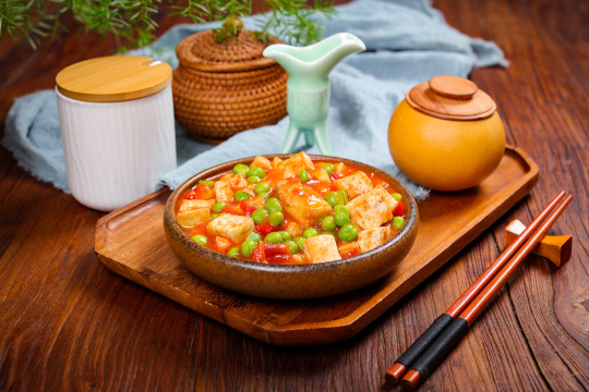 茄汁豌豆炒豆腐