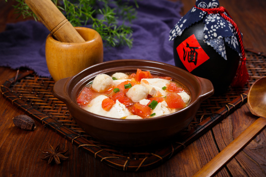 番茄豆腐鱼丸汤