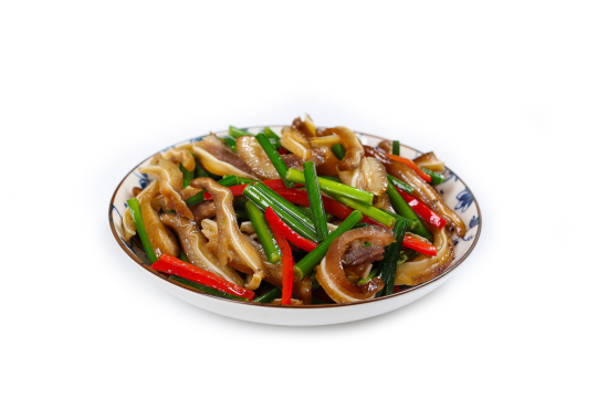 韭菜花炒猪耳朵