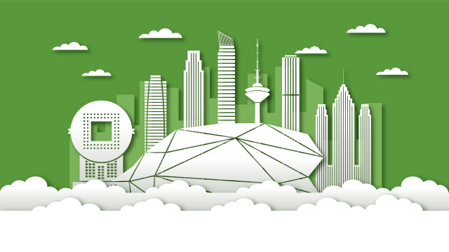 中国辽宁沈阳城市城市景观剪纸风矢量插画