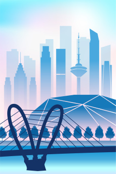 中国辽宁沈阳城市天际线矢量插画