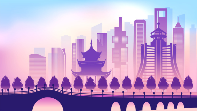 中国贵州贵阳市城市天际线矢量插画