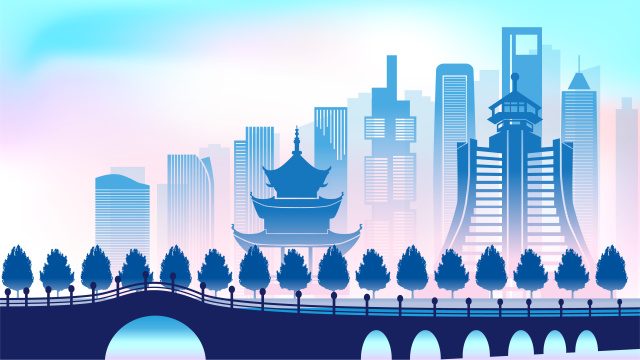 中国贵州贵阳市城市天际线矢量插画